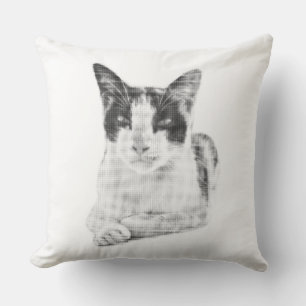 Halftone Kitty Portrait Cushion