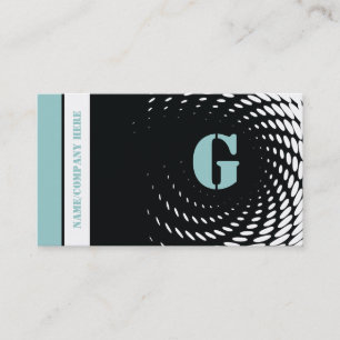 Halftone monogram black blue business cards