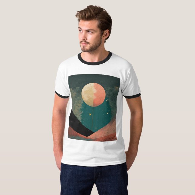 Halftone Moon Design Tee (Front Full)