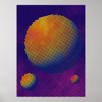 Halftone Moons Poster