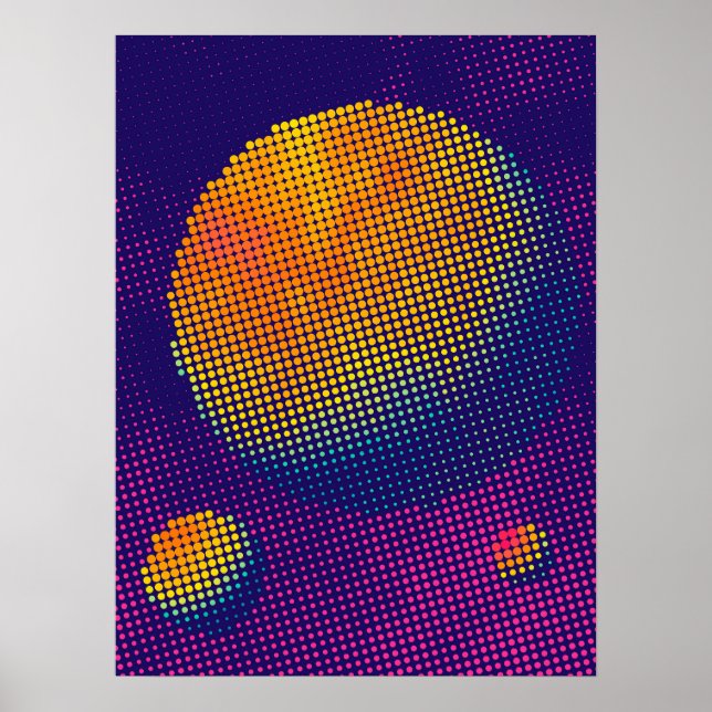 Halftone Moons Poster (Front)