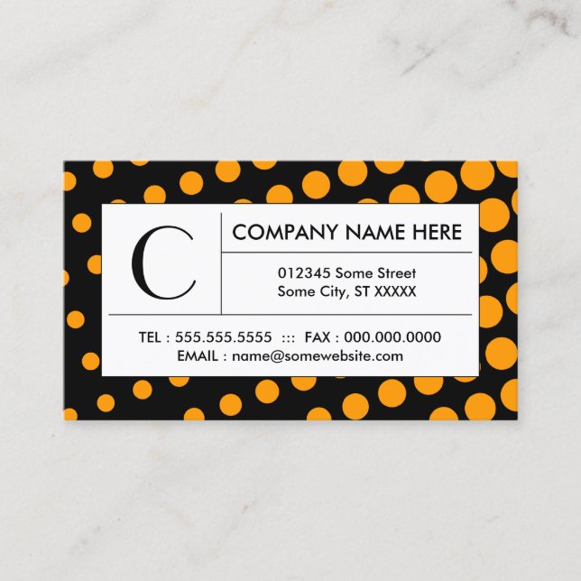 halftone orange business card (Front)