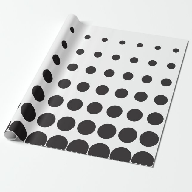 Halftone pattern dot modern retro wrapping paper (Unrolled)