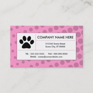 halftone pet paw business card
