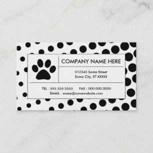 halftone pet paw business card