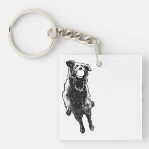 Halftone play spark key ring