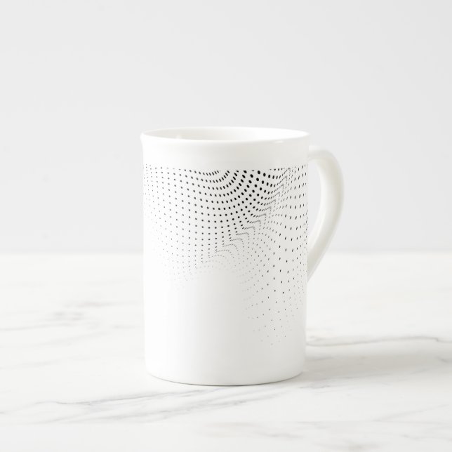 Halftone Polka Dot Bone China Mug (Front Right)