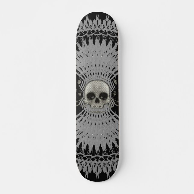 Halftone Skull & Radial Graphics: Skateboard (Front)