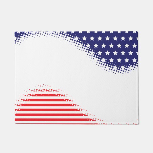 Halftone Stars and Stripes Doormat (Front)