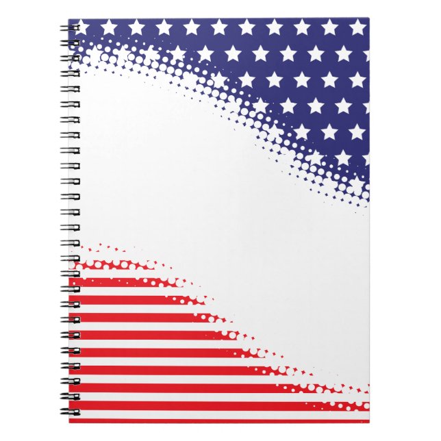 Halftone Stars and Stripes Notebook (Front)