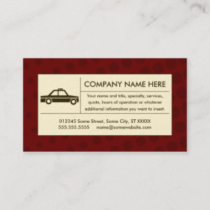 halftone taxi cab business card