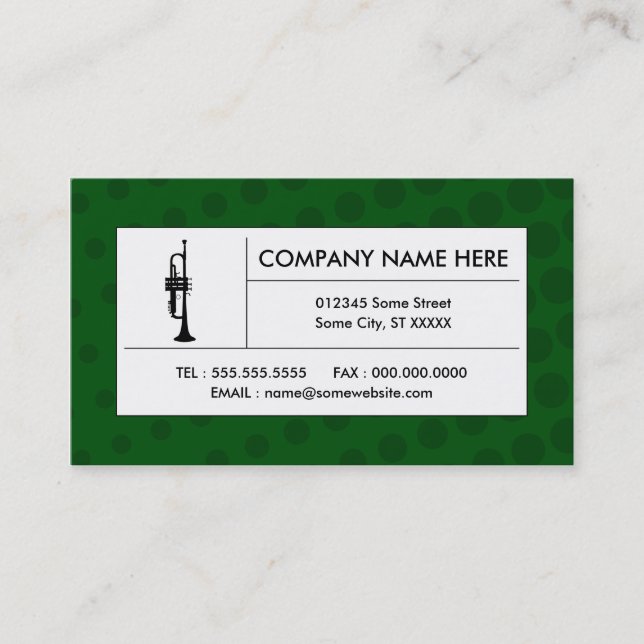 halftone trumpet business card (Front)