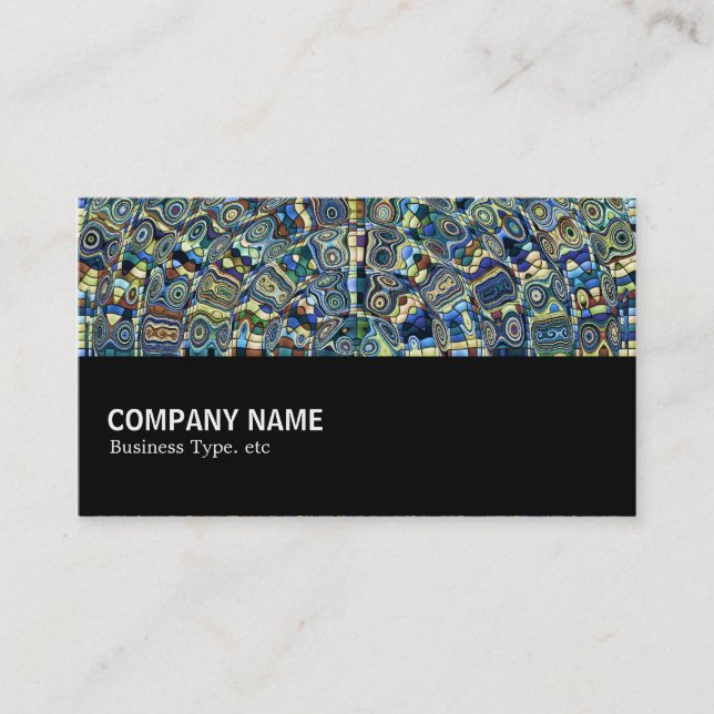 Halfway 034 - Blue Abstract Pond Business Card (Front)