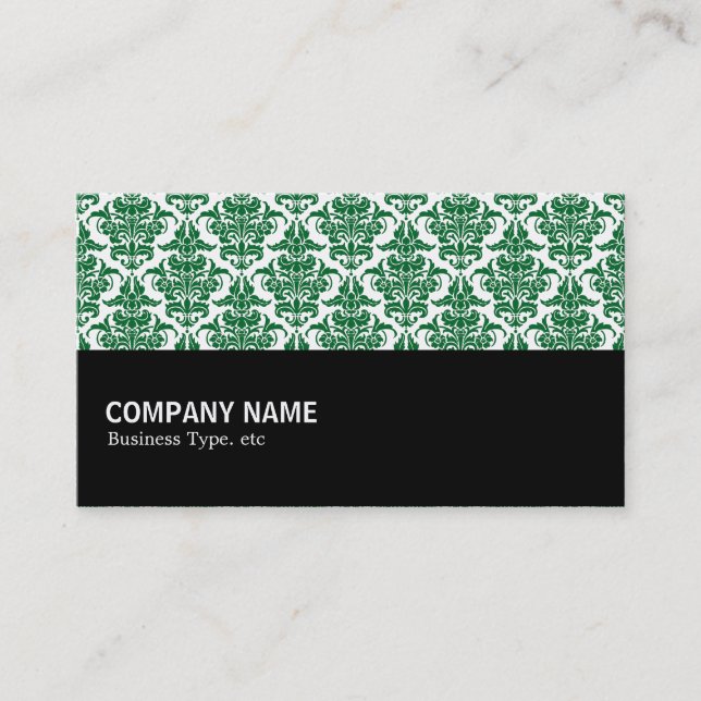 Halfway 063 - Forest Green Damask Business Card (Front)