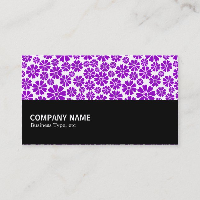 Halfway - 8 Petals - Purple on White Business Card (Front)