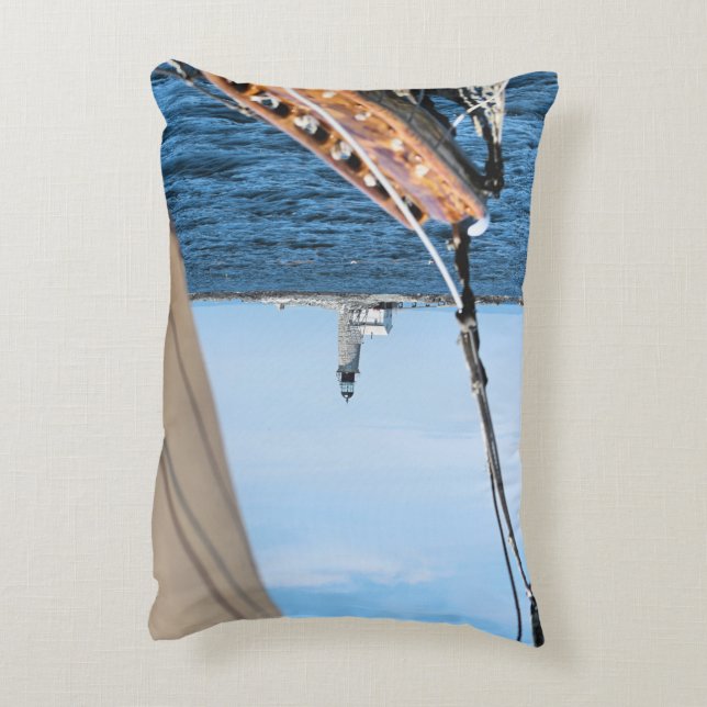 Halfway Rock Lighthouse, Maine Accent Pillow (Back(Vertical))