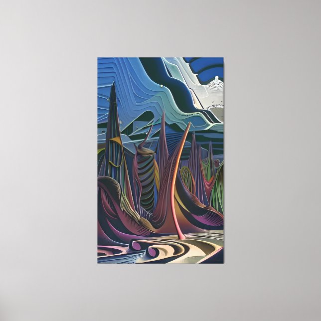 Halfway to an Abstract Futurism Canvas Print (Front)