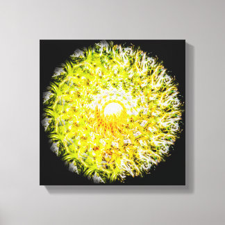 Halfway to the Sun Brushstroke Spiral Mandala Canvas Print