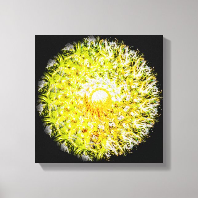 Halfway to the Sun Brushstroke Spiral Mandala Canvas Print (Front)