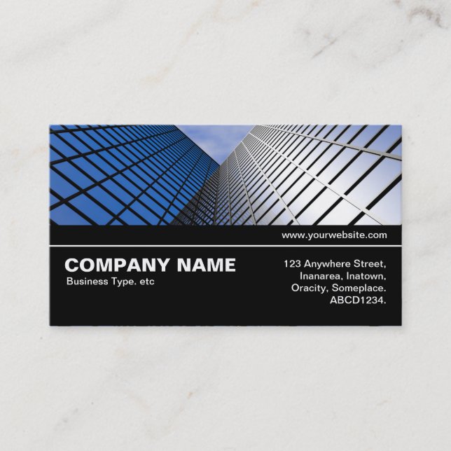 Halfway V3 040 - Reflective Office Block Business Card (Front)