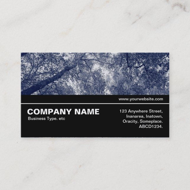 Halfway V3 09 - Blue Autumn Business Card (Front)