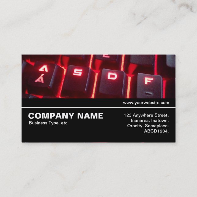 Halfway V3 - Glowing Keyboard Business Card (Front)
