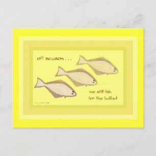 Halibut Haiku Art Postcard - Collectable Postcard