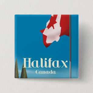 Halifax Canada Travel poster 15 Cm Square Badge