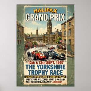 Halifax Grand Prix 1967 Yorkshire Trophy Race Poster