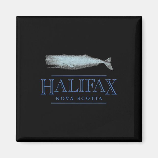 Halifax Nova Scotia Canada Vintage Whale Design  Magnet (Front)