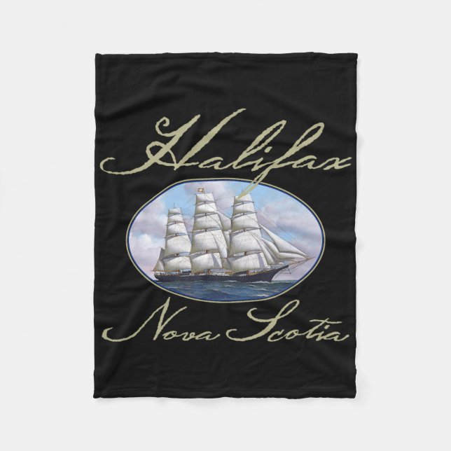 Halifax Nova Scotia Clipper Ship  Fleece Blanket (Front)