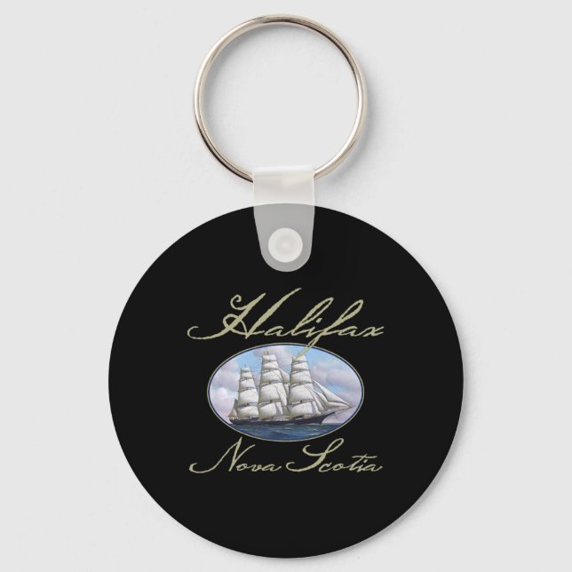 Halifax Nova Scotia Clipper Ship  Key Ring (Front)