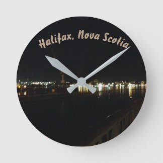 Halifax, Nova Scotia Night Round Clock