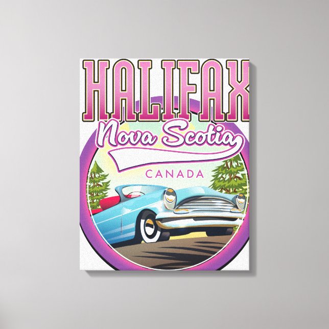 Halifax Nova Scotia travel logo  Canvas Print (Front)