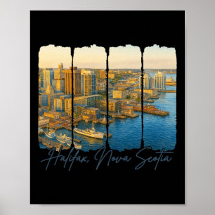 Halifax Nova Scotia Travel Trip Brushstroke Halifa Poster