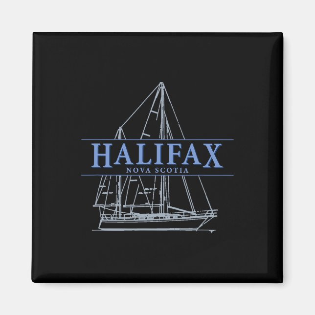 Halifax Nova Scotia Vintage Sailboat Design  Magnet (Front)