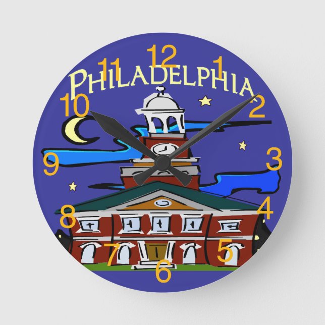 Hall in Philly Round Clock (Front)