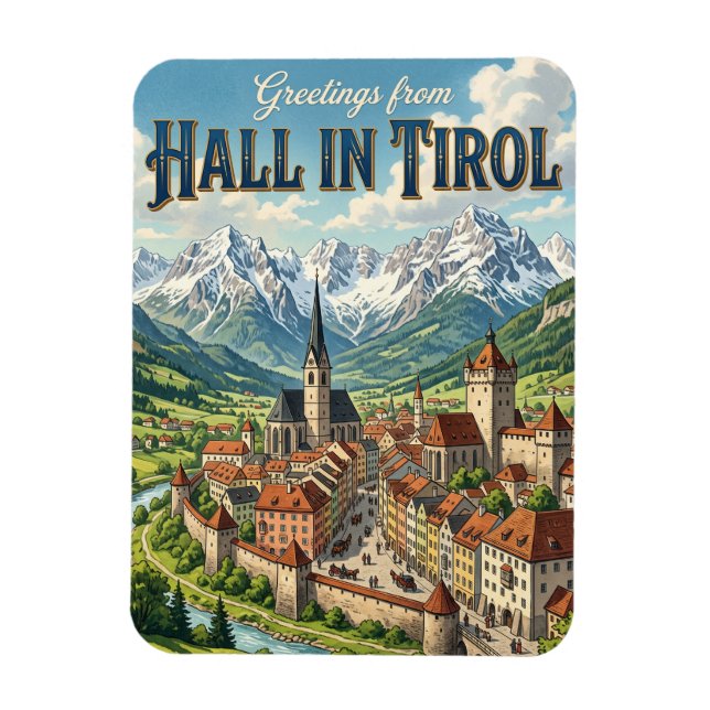 Hall in Tirol Austria Magnet (Vertical)