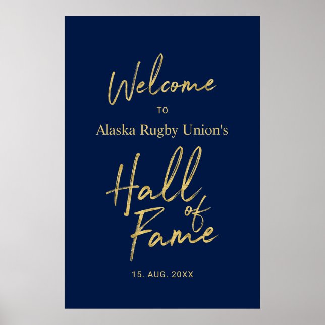  Hall of Fame | Gold & Navy Blue Welcome Sign (Front)