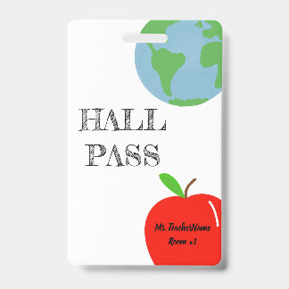 Hall Pass Personalised ID Badge