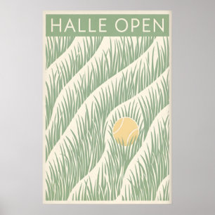 Halle Open Tennis Print Sporty Grass Court Art
