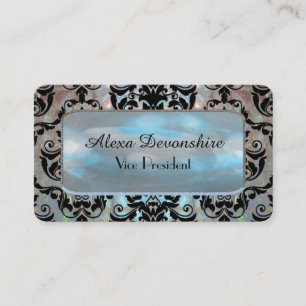 Halleesham Elegant Damask 3.5" x 2" Professional Business Card