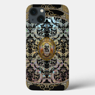 Halleesham Pattern II Elegant Monogram Tough iPhone 13 Case
