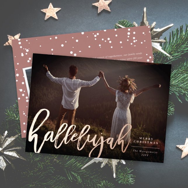Hallelujah Brush Script Religious Christmas Photo (Creator Uploaded)