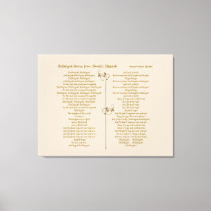 Hallelujah Chorus  Handel's Messiah brown text Canvas Print