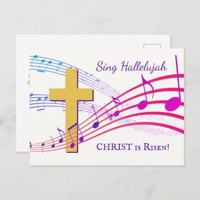 HALLELUJAH CHRIST IS RISEN Easter Postcard (Front/Back)