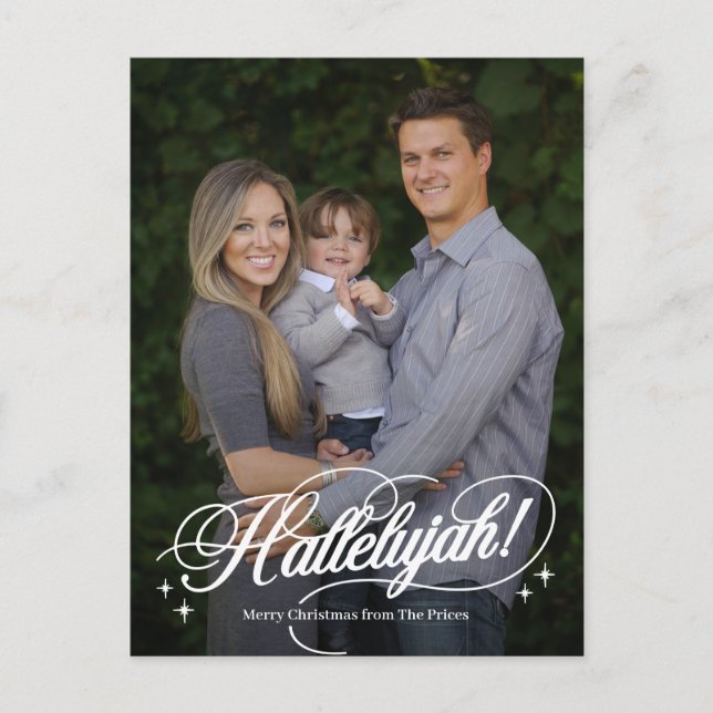 Hallelujah Religious Christmas Photo Card Postcard (Front)