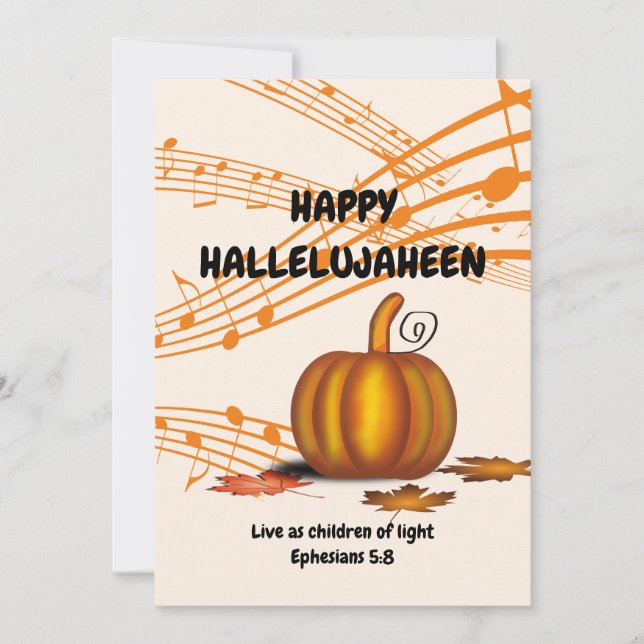 HALLELUJAHEEN | Christian | Halloween Holiday Card (Front)