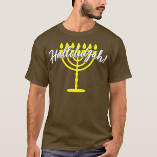 HalleluYah Hebrew Menorah Torah YHWH T-Shirt