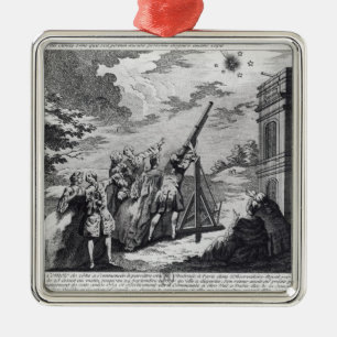 Halley's Comet Observed in 1759 by Cassini III Metal Tree Decoration